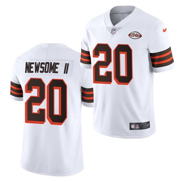 Men Cleveland Browns #20 Greg Newsome II Nike White 1946 Collection Alternate Game NFL Jersey
